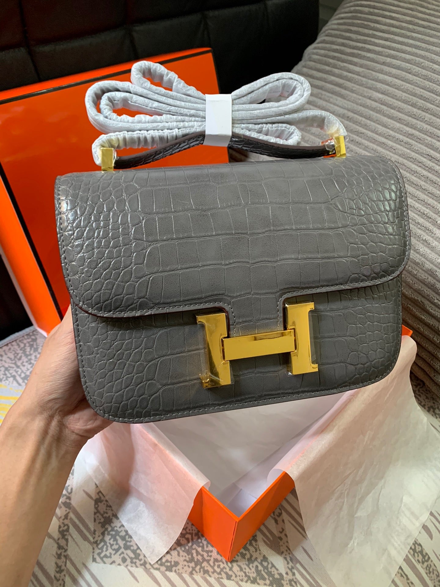 Crocodile-Patterned Bag from the Constance Collection