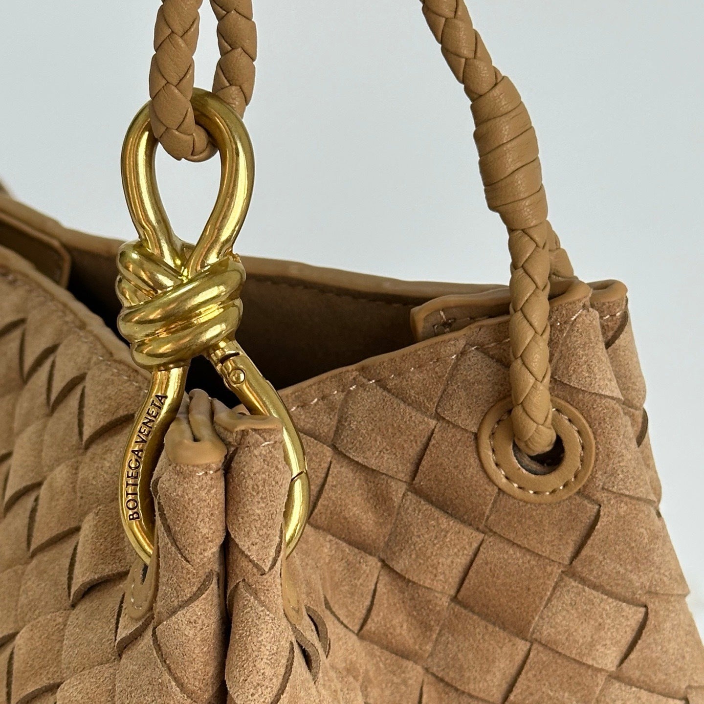 Soft Suede Parachute-Style Woven Bag