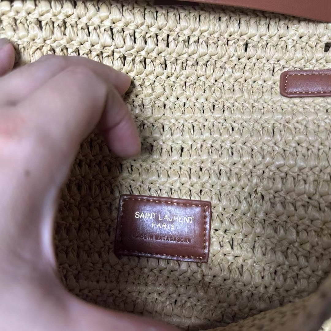 ICARE Woven Raffia Logo Tote (Premium Quality )