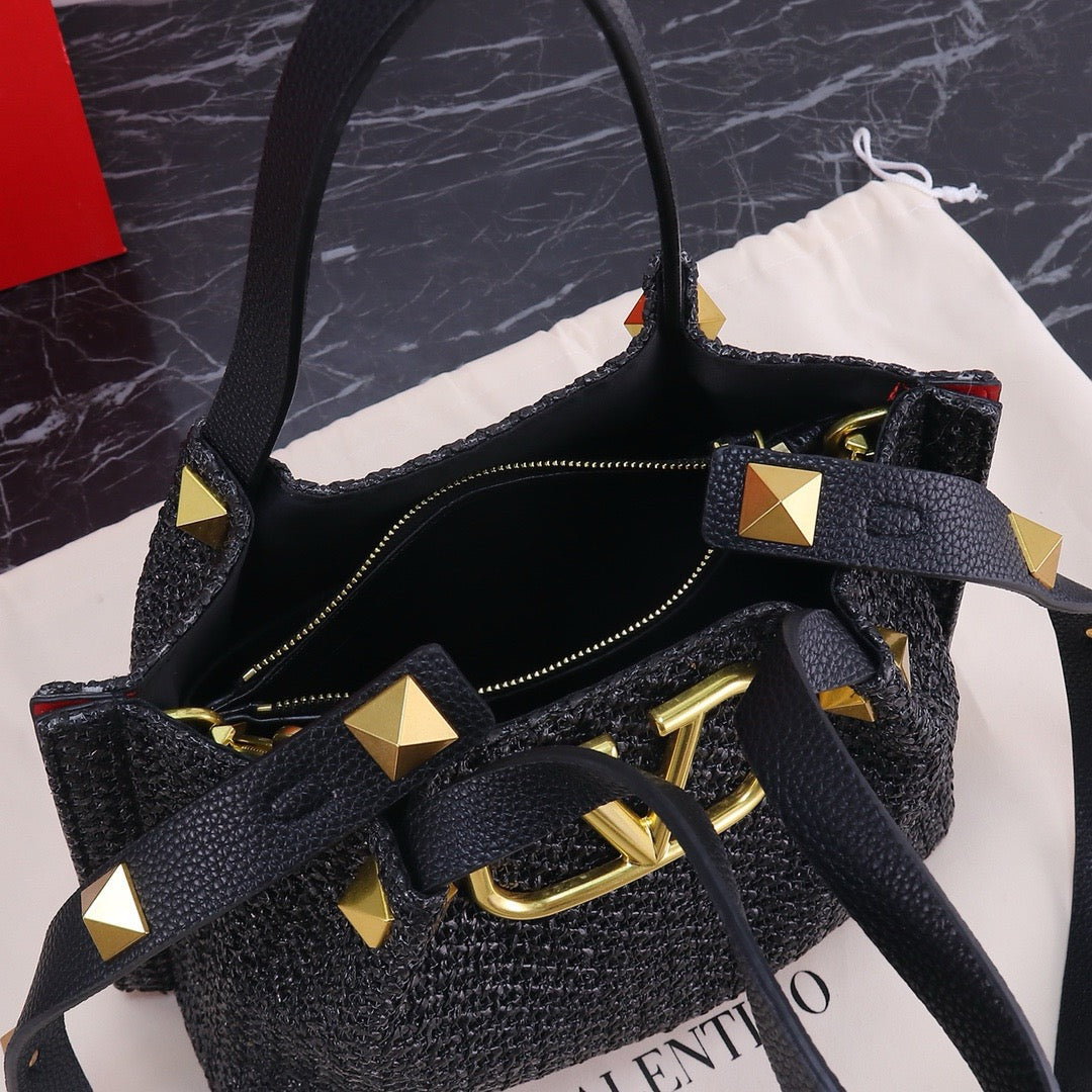 Handwoven Studded Tote Bag