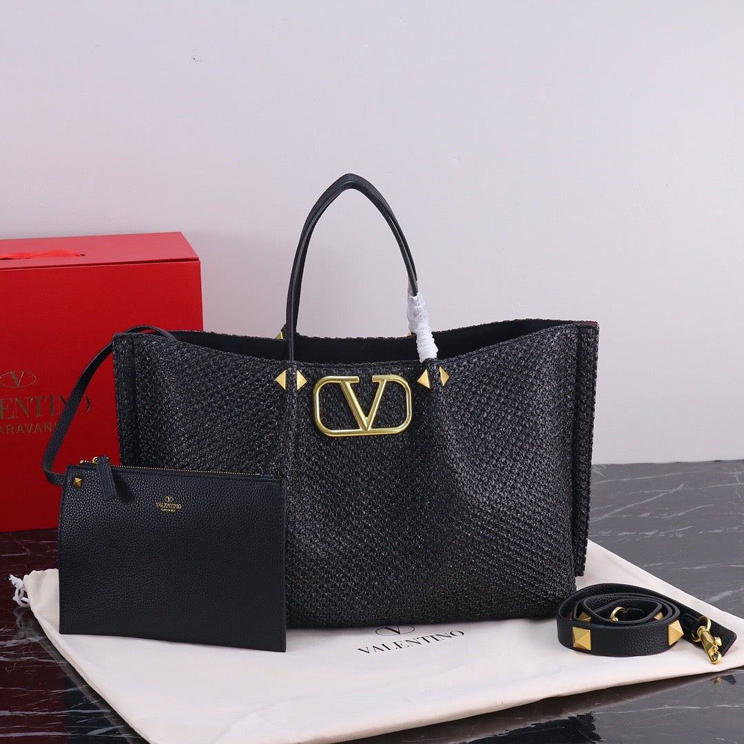 Handwoven Studded Tote Bag