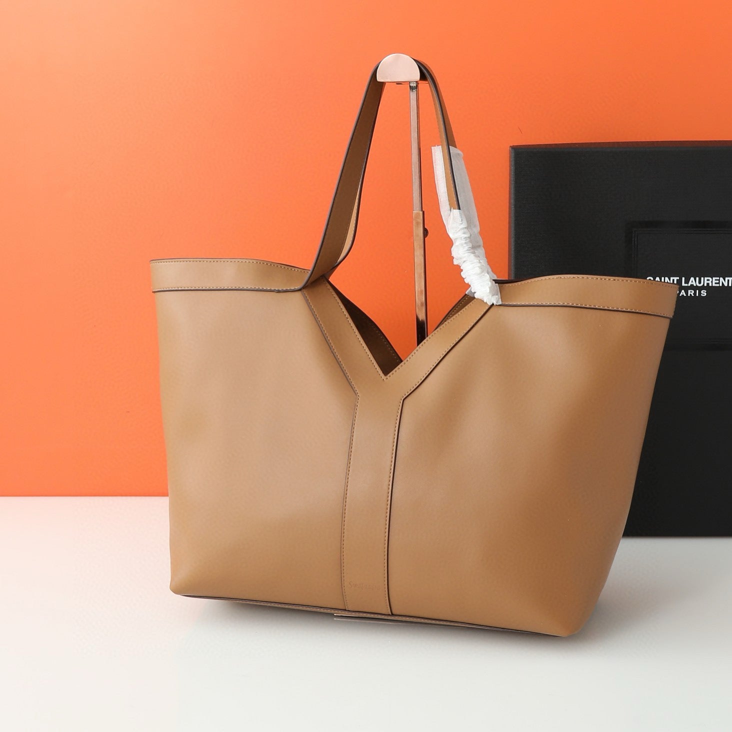 Y Elegant Soft Leather Suede-Lined Tote Bag