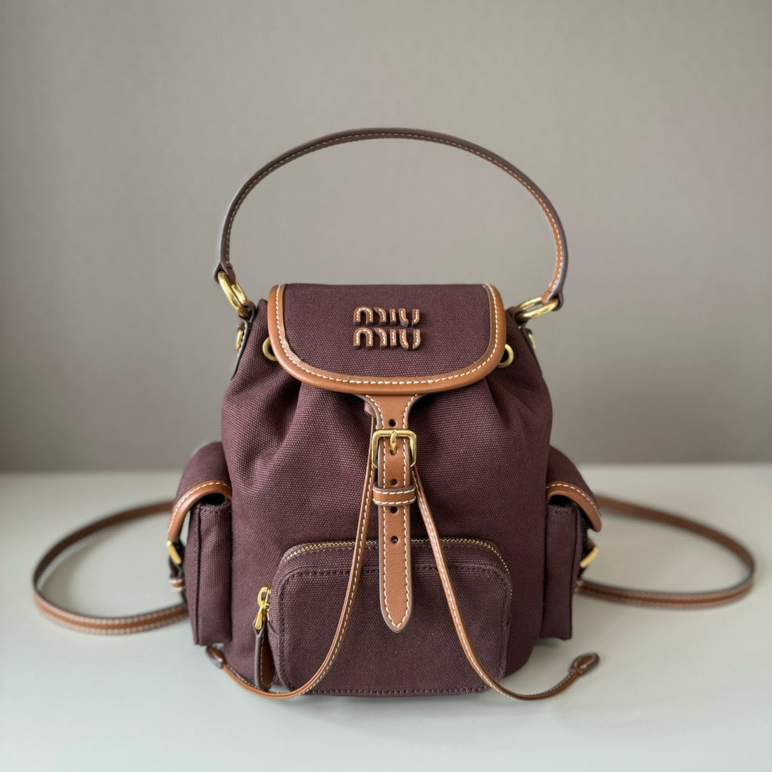 Premium Canvas &  Calfskin College-Style Backpack – JKS