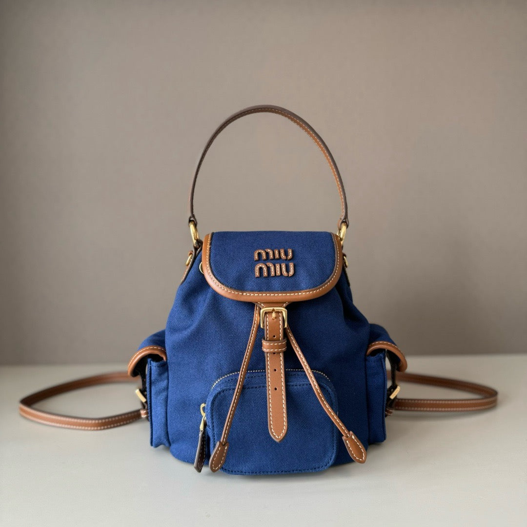 Premium Canvas &  Calfskin College-Style Backpack – JKS