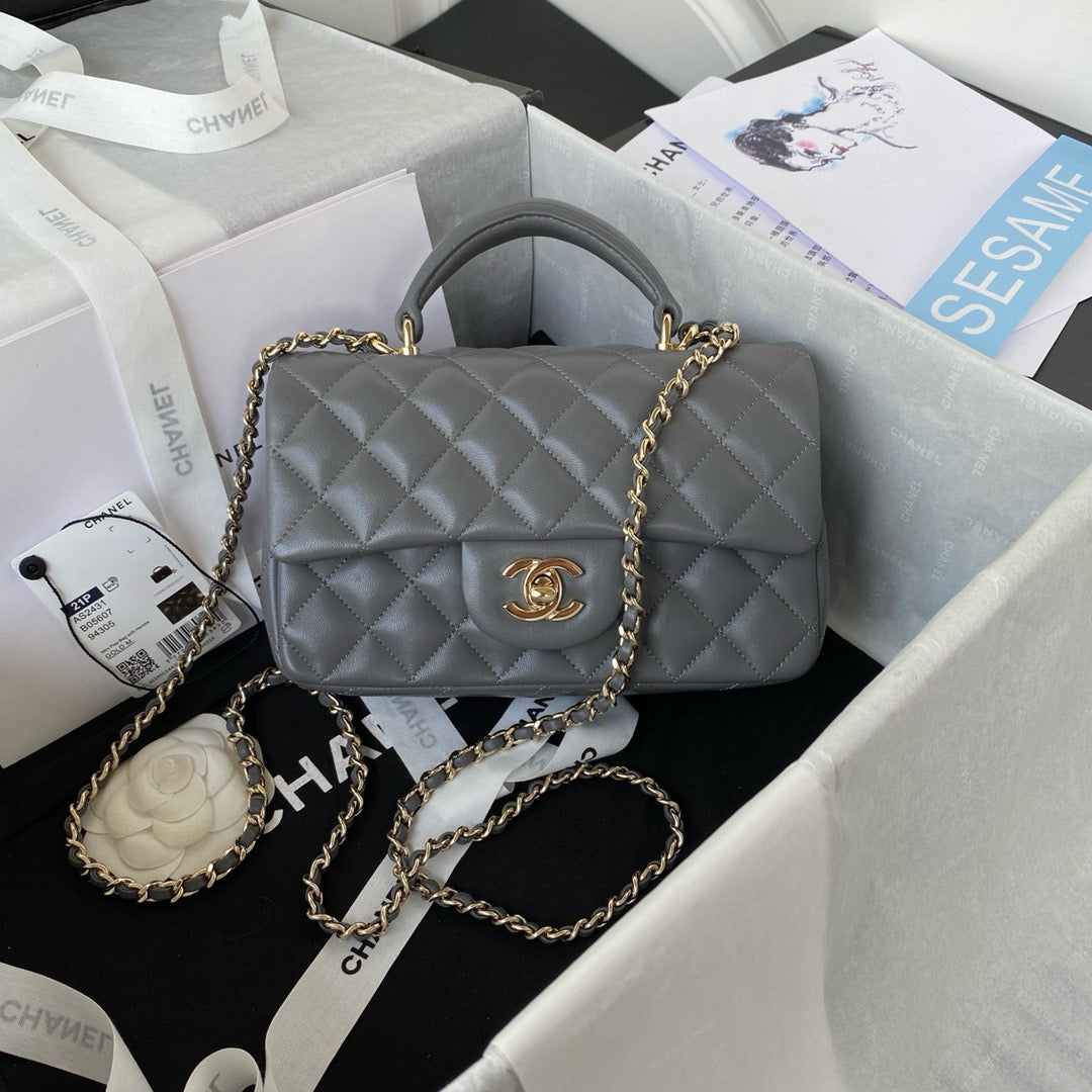 Mini Quilted Handle Flap Bag (Premium Quality)