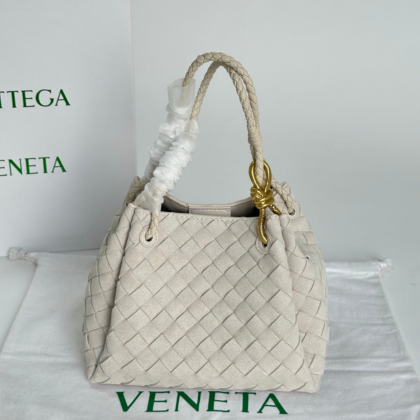 Soft Suede Parachute-Style Woven Bag