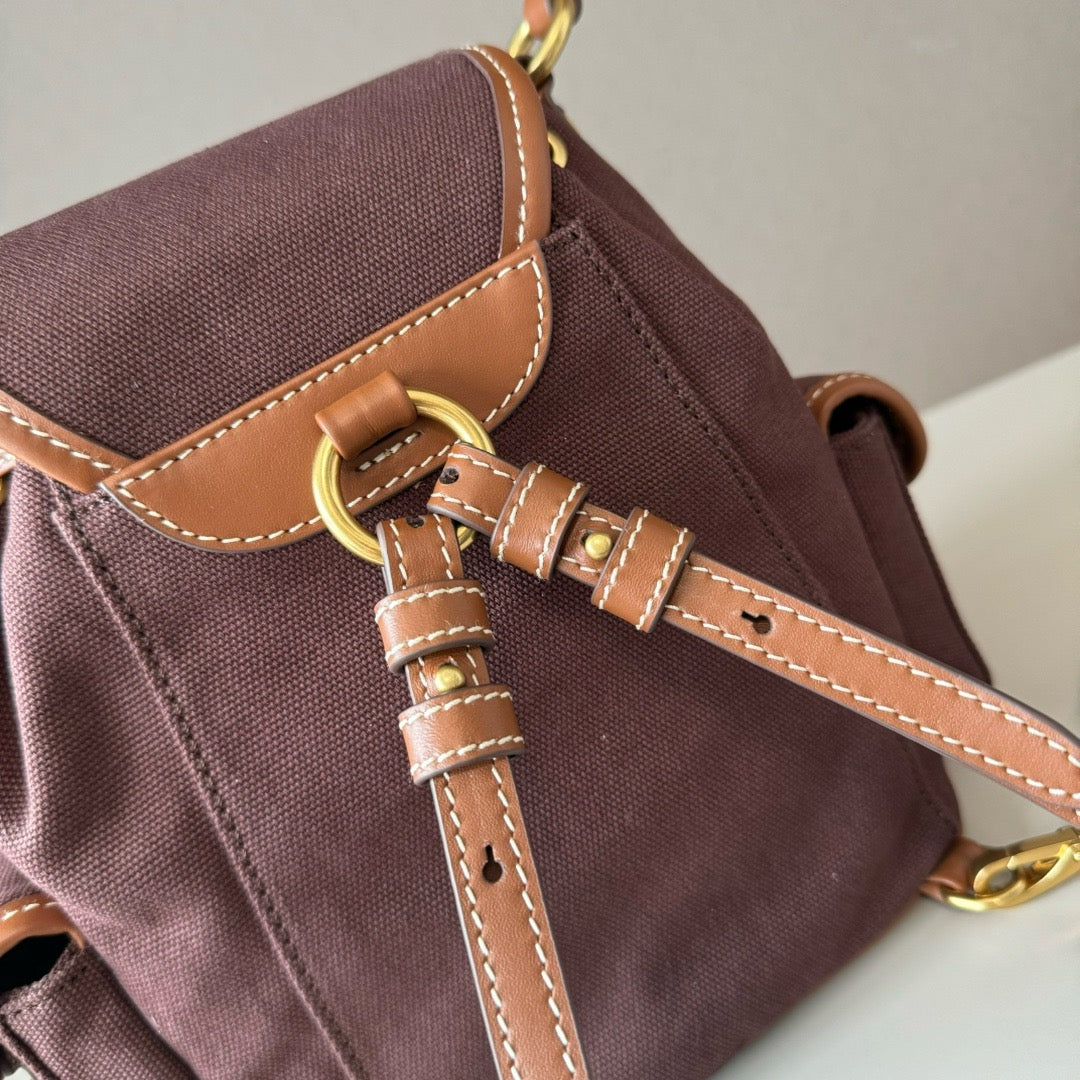 Premium Canvas &  Calfskin College-Style Backpack – JKS