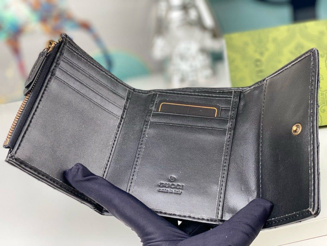 Double J  Bronze Metal Folding Clip Wallet