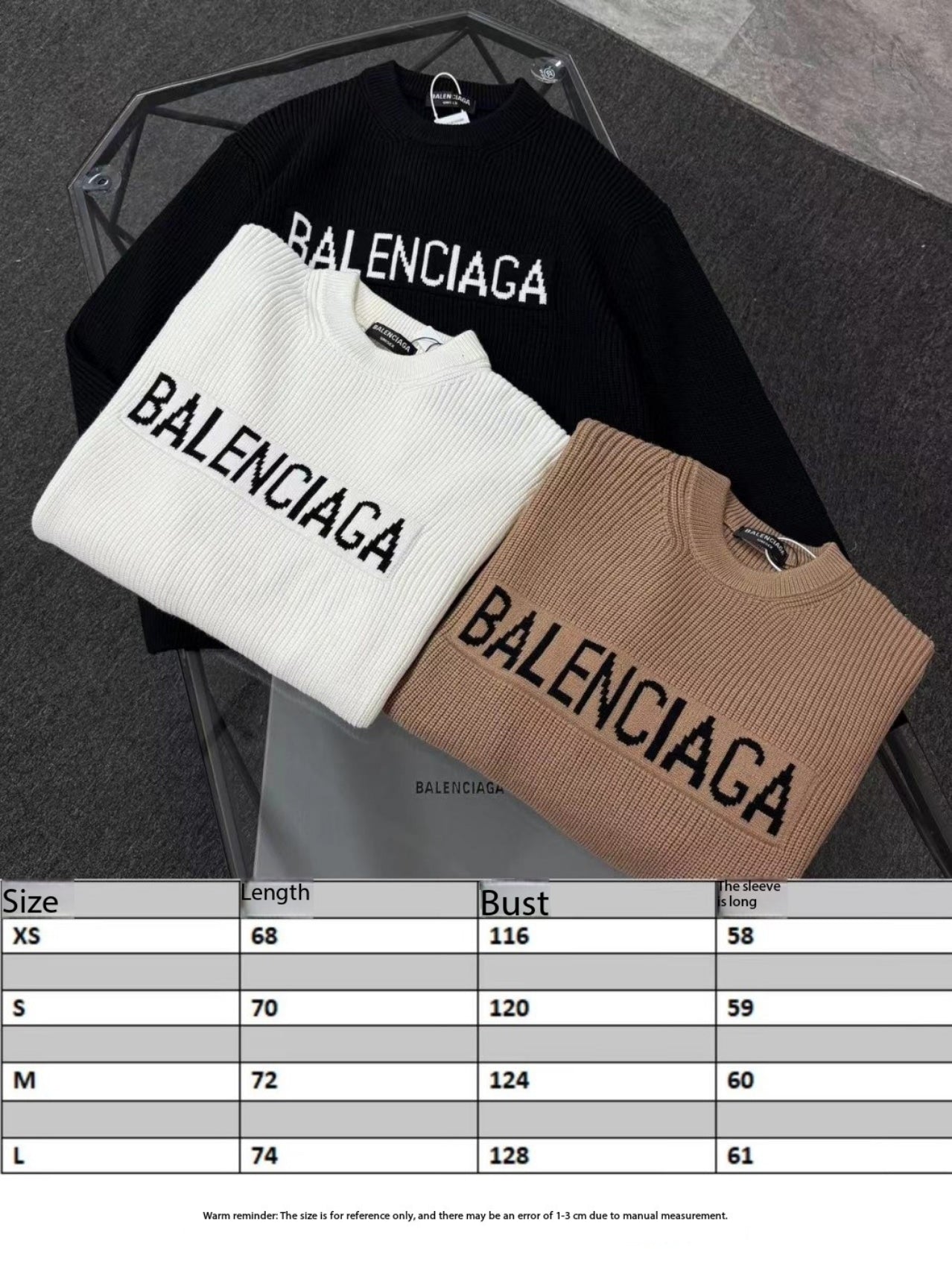 Unisex Jacquard Wool Knit Sweater – Oversized Fit