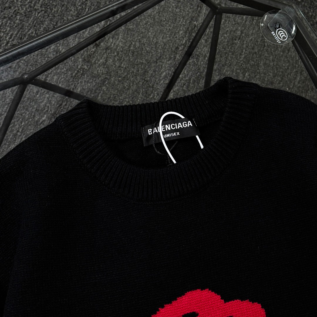 Unisex Jacquard Wool Sweater – Oversized Fit