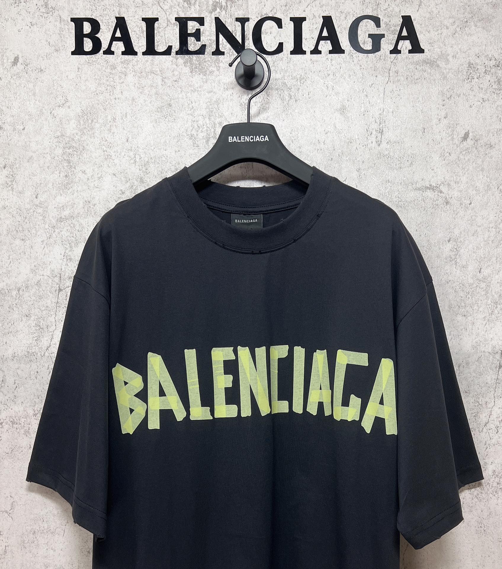 Unisex Distressed Tape-Effect Print T-Shirt – Premium Cotton