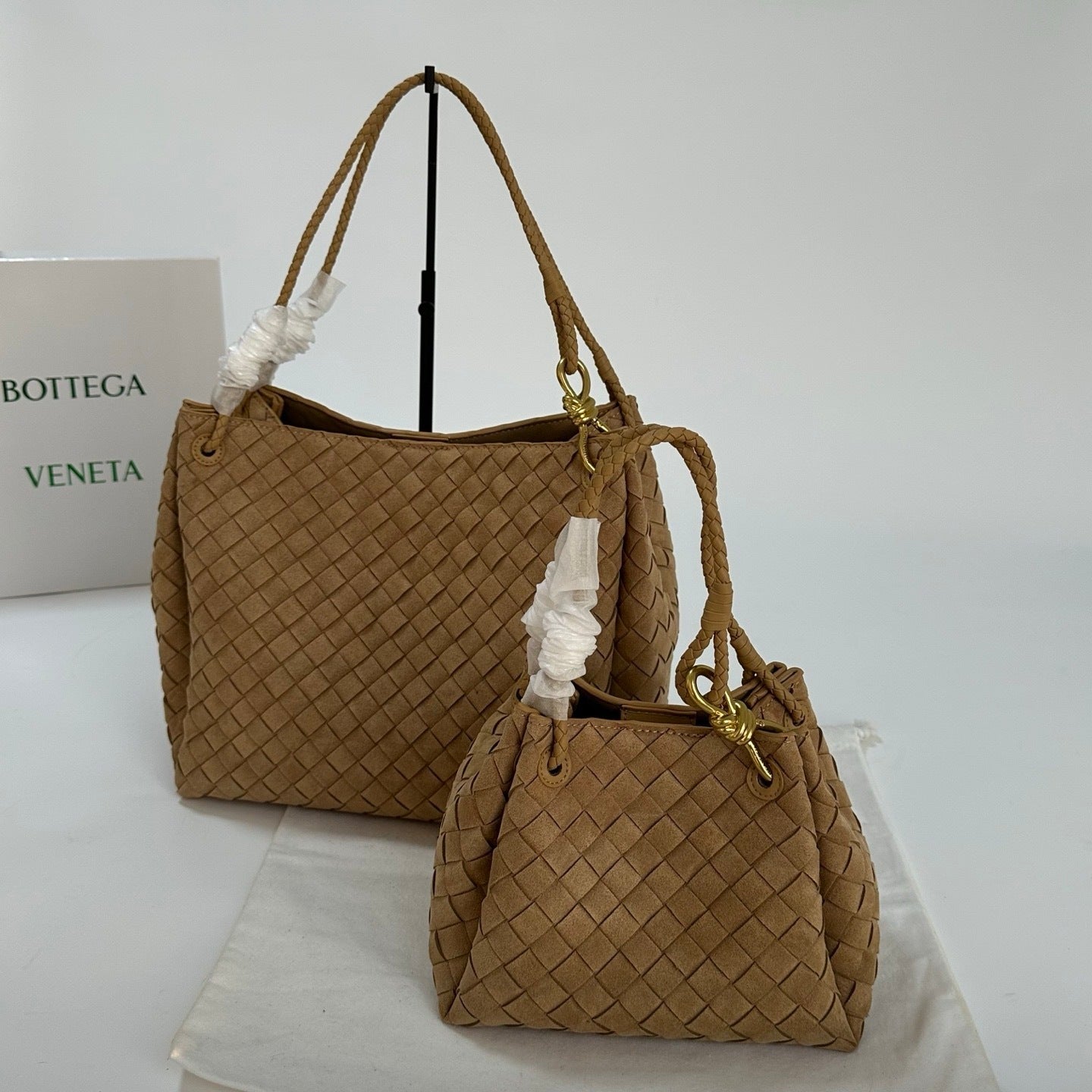 Soft Suede Parachute-Style Woven Bag