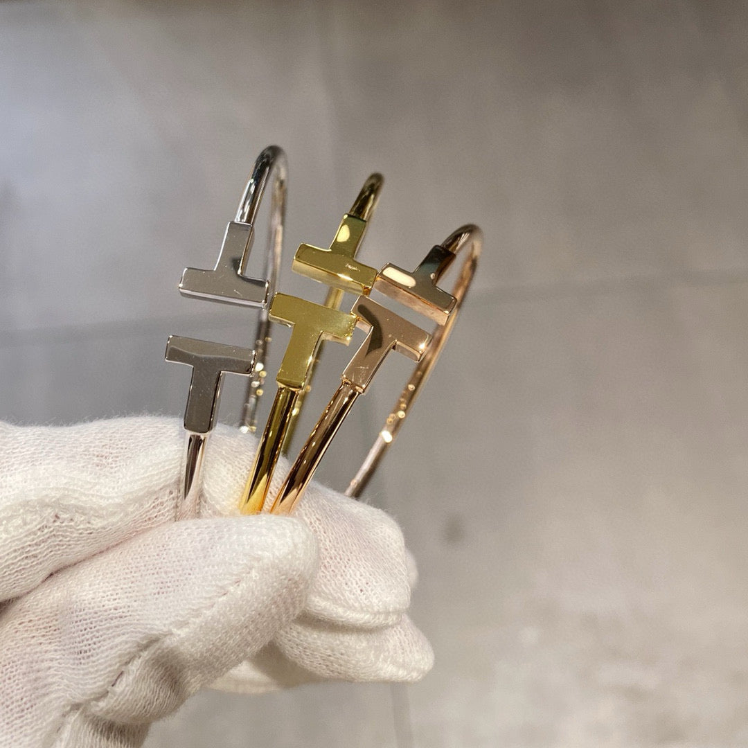 T-Brand Double T Open Cuff Bracelet