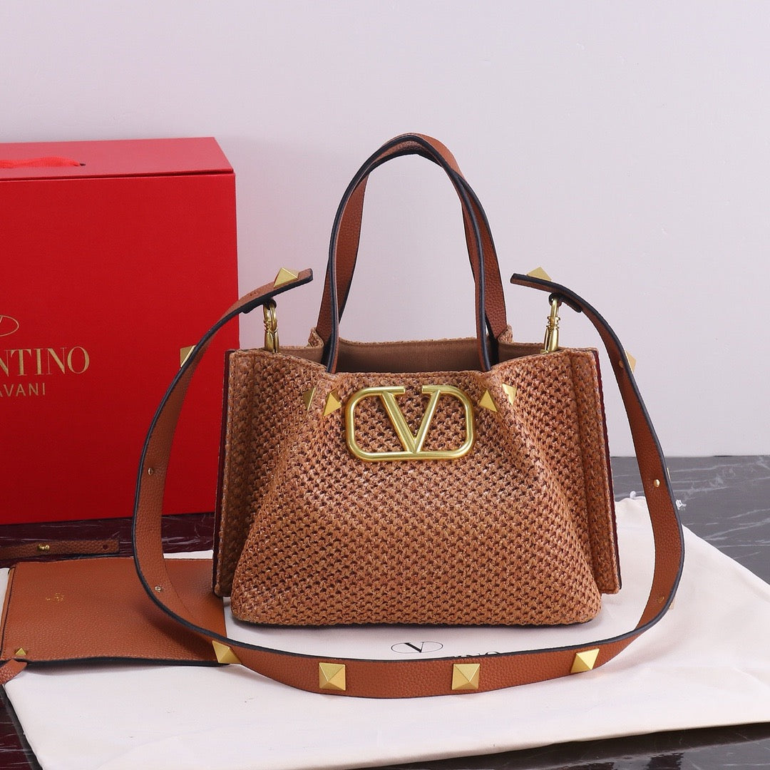 Handwoven Studded Tote Bag