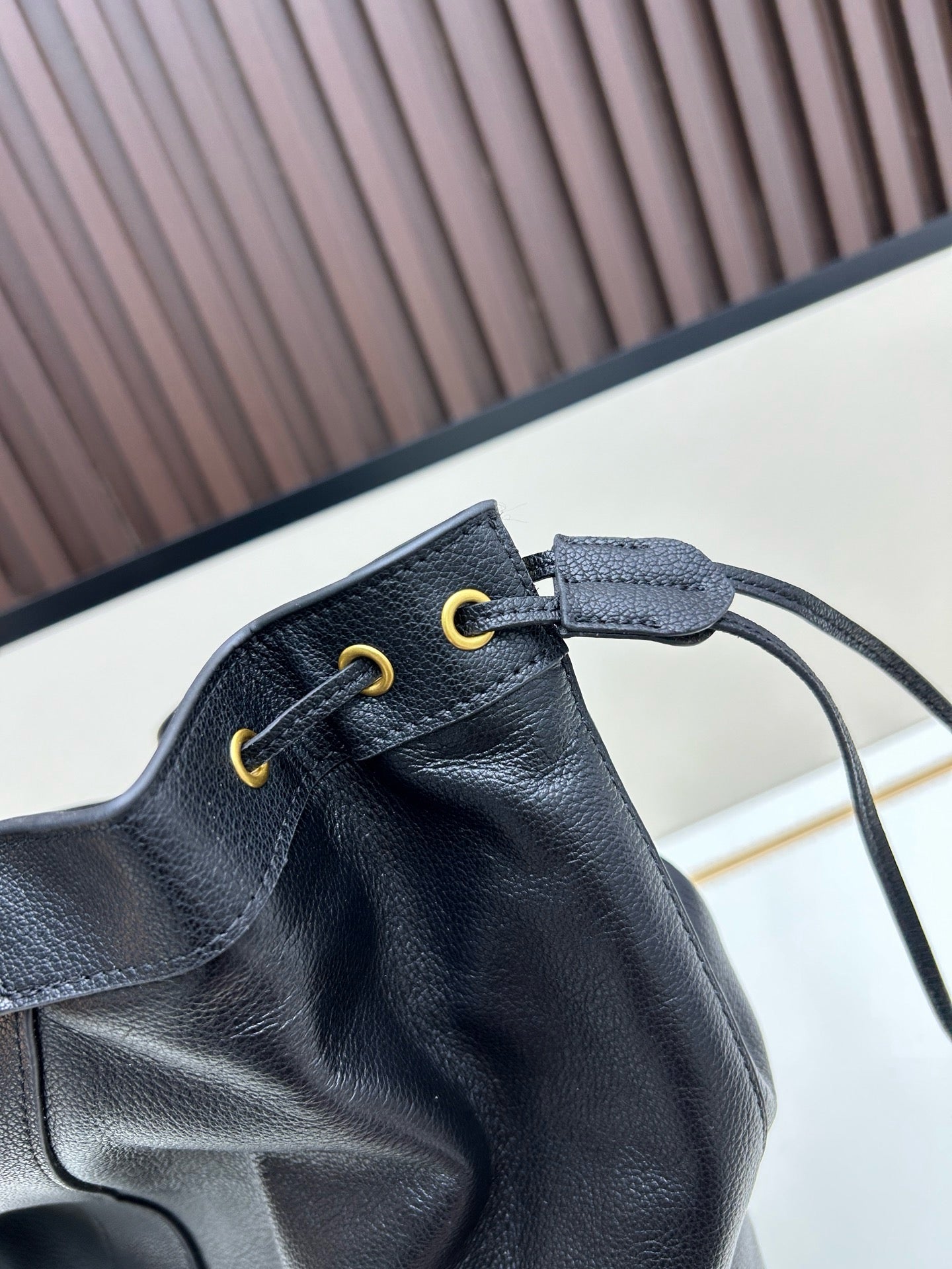 Y Soft-Grain Leather Tote Bucket Bag