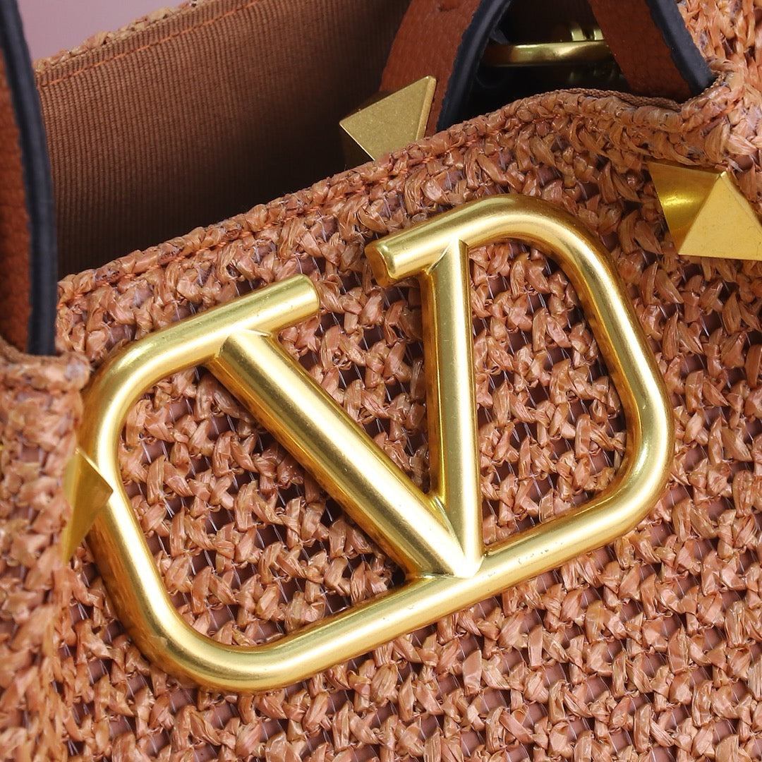 Handwoven Studded Tote Bag