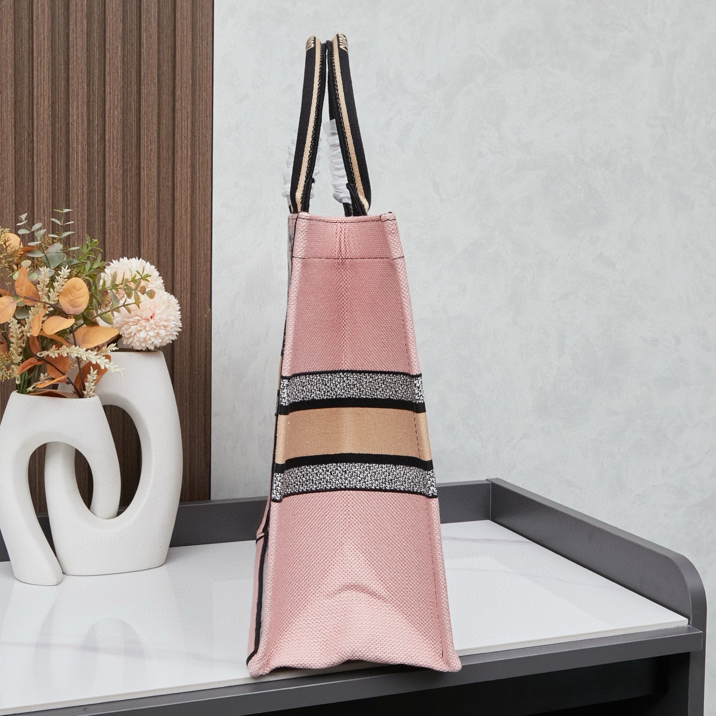 D Elegant Oversized Embroidered Tote Bag