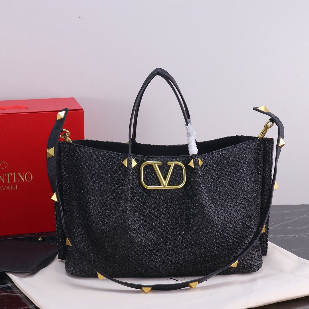 Handwoven Studded Tote Bag