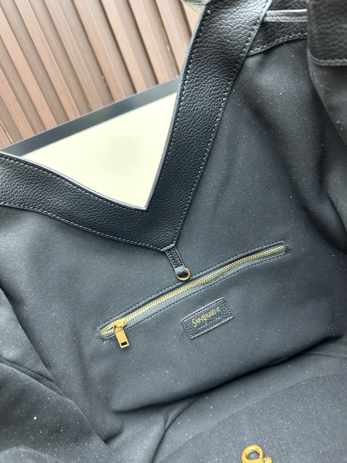 Y Soft-Grain Leather Tote Bucket Bag