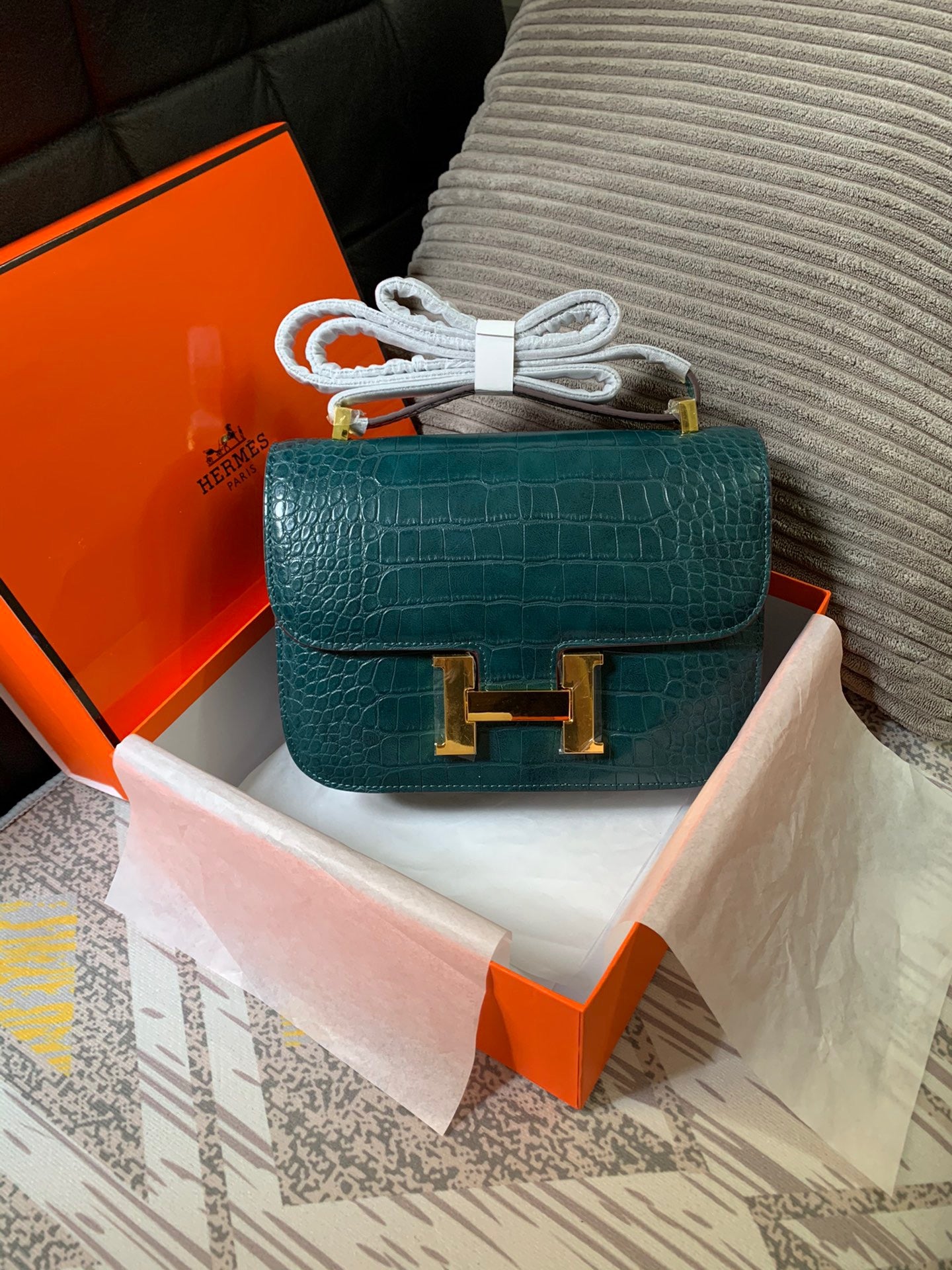 Crocodile-Patterned Bag from the Constance Collection