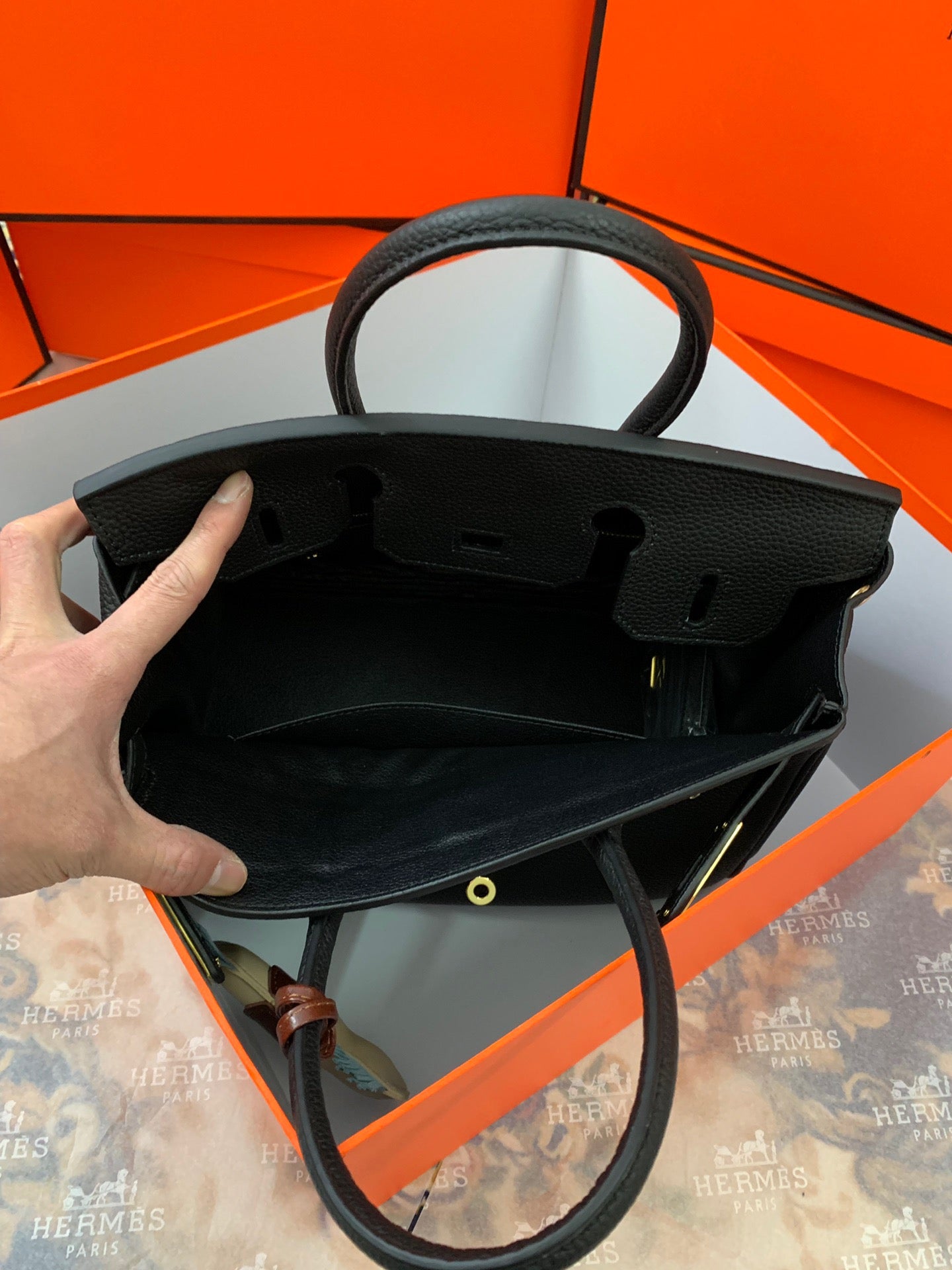 Birkin Platinum Color-Blocked Women's Bag from the Exclusive TOGO Series