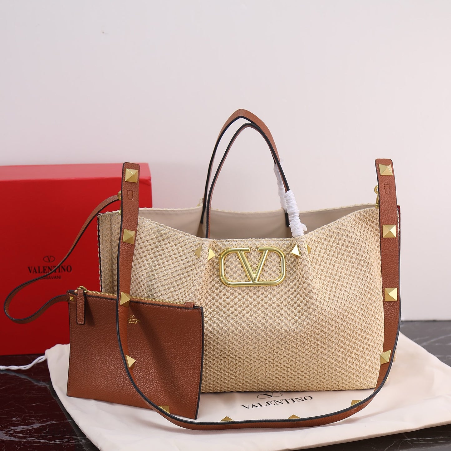 Handwoven Studded Tote Bag
