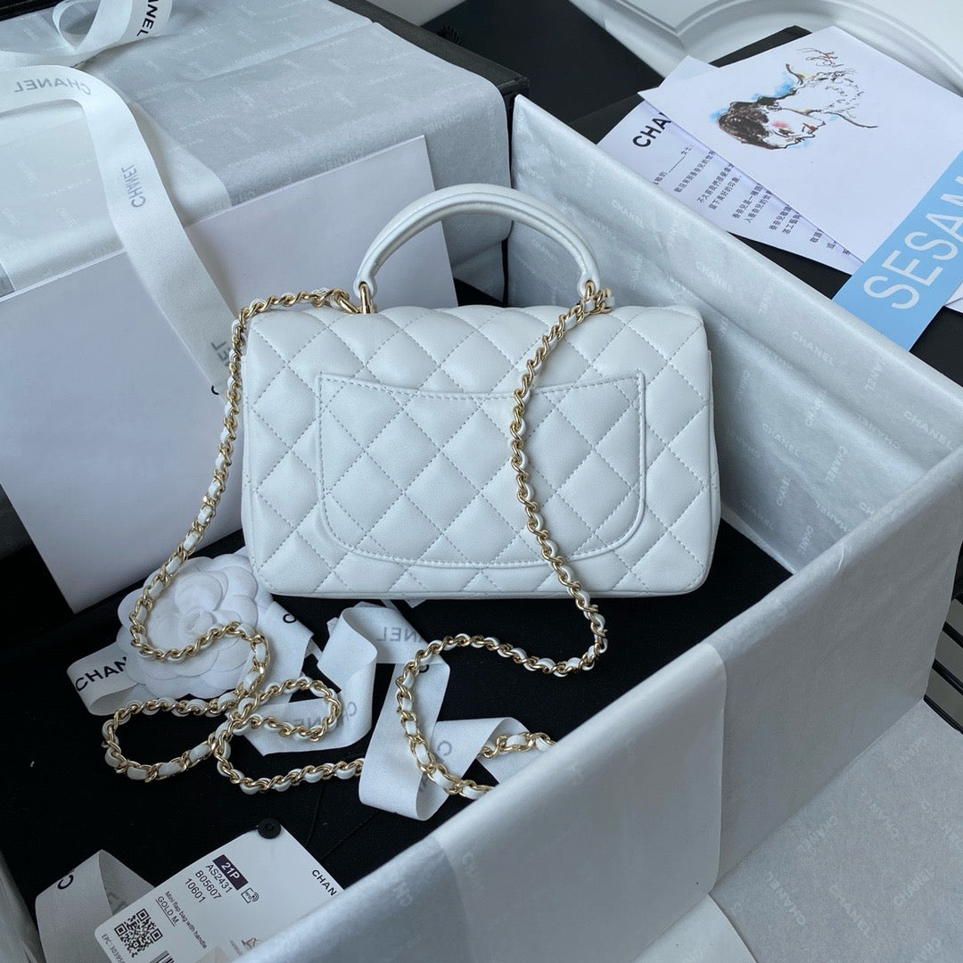 Mini Quilted Handle Flap Bag (Premium Quality)