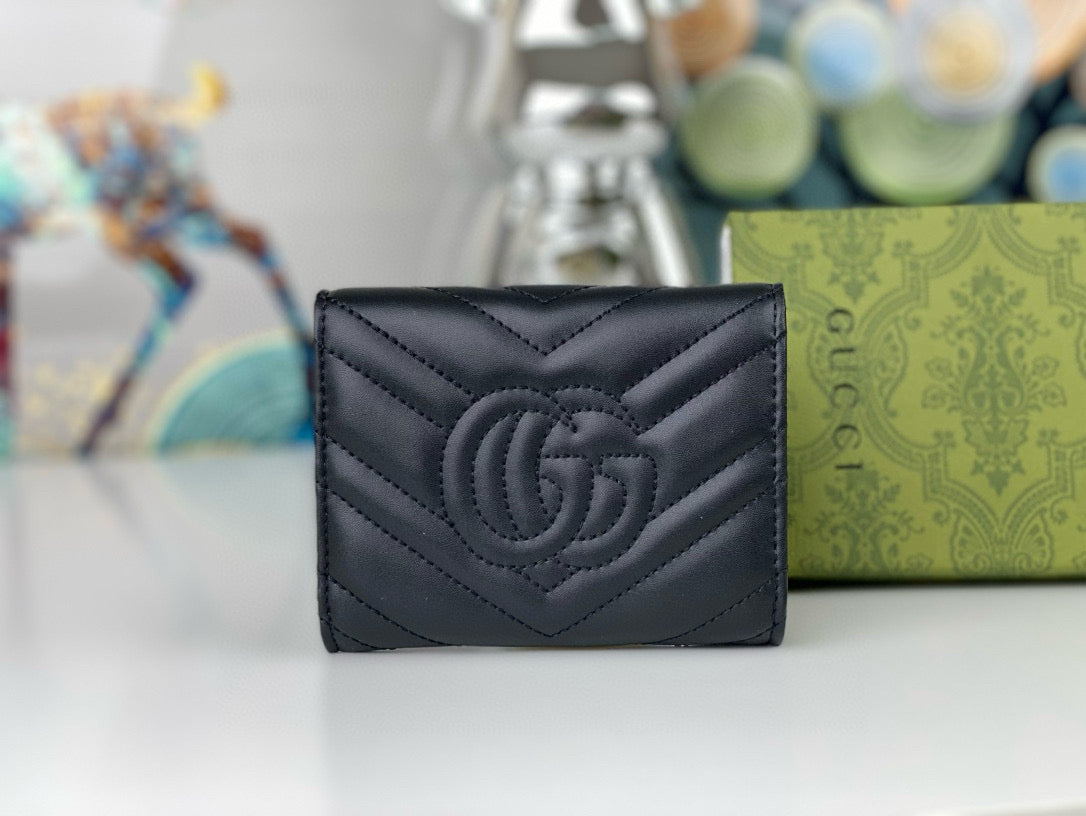 Double J Bronze Metal Folding Clip Wallet