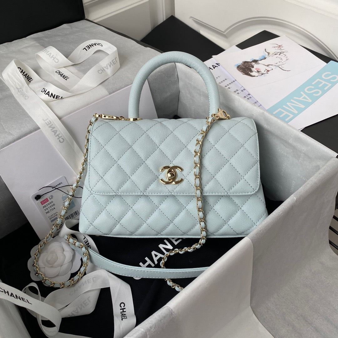 Mini Top Handle Flap Bag (𝑐𝑜𝑐𝑜 ℎ𝑎𝑛𝑑𝑙𝑒)