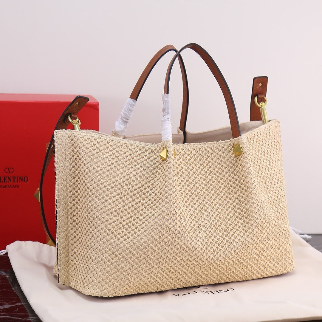 Handwoven Studded Tote Bag