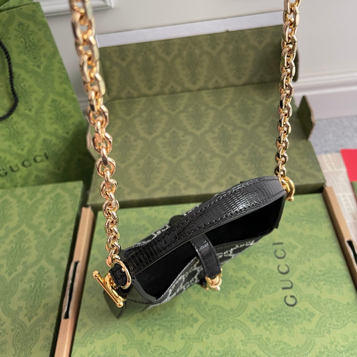 G Luxurious Lizard Pattern Bag