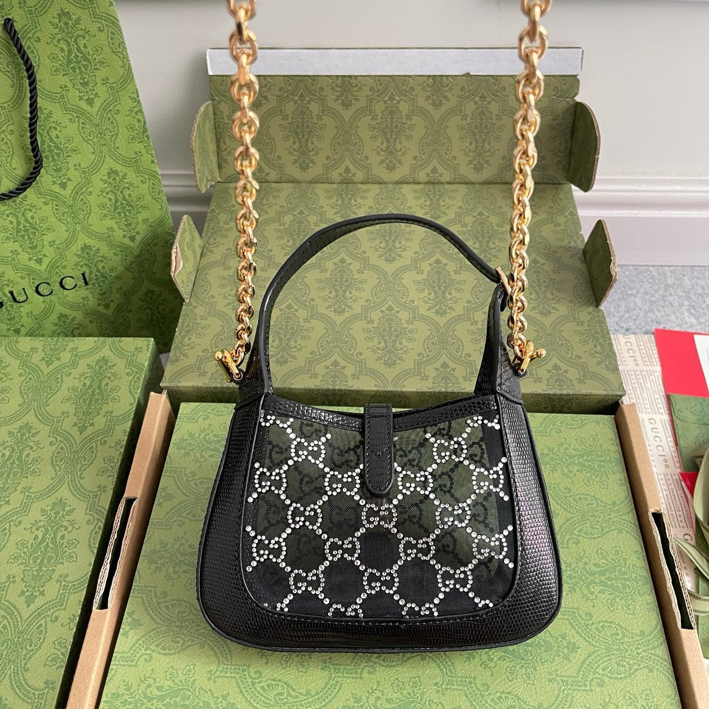G Luxurious Lizard Pattern Bag