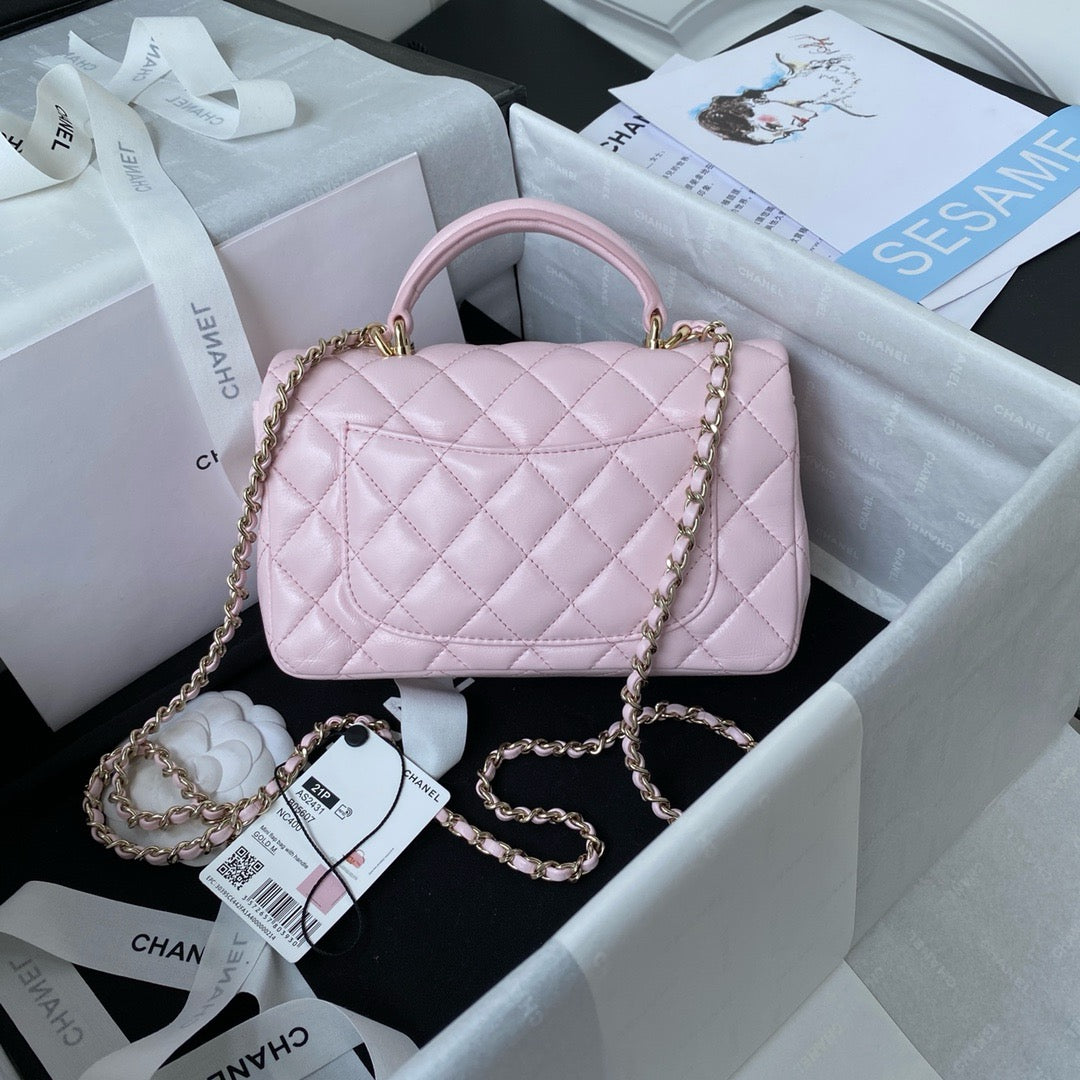 Mini Quilted Handle Flap Bag (Premium Quality)