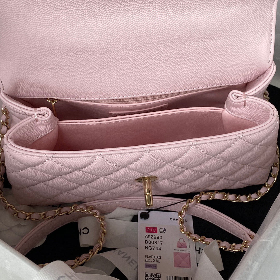 Mini Top Handle Flap Bag (𝑐𝑜𝑐𝑜 ℎ𝑎𝑛𝑑𝑙𝑒)