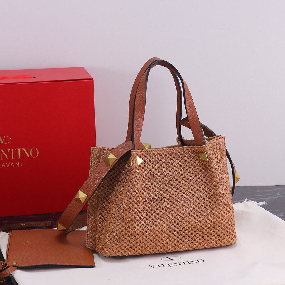 Handwoven Studded Tote Bag