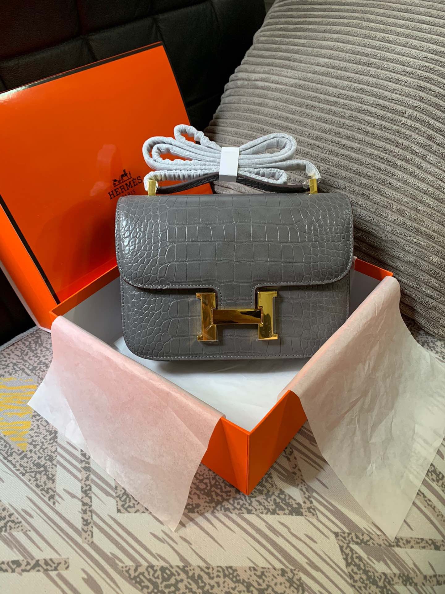 Crocodile-Patterned Bag from the Constance Collection