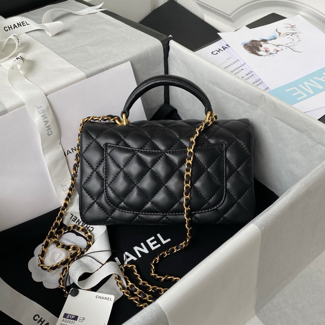 Mini Quilted Handle Flap Bag (Premium Quality)