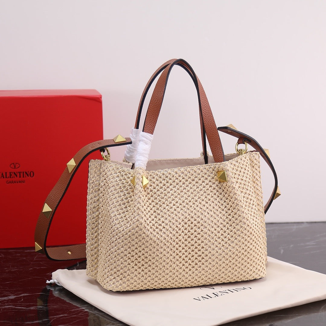 Handwoven Studded Tote Bag