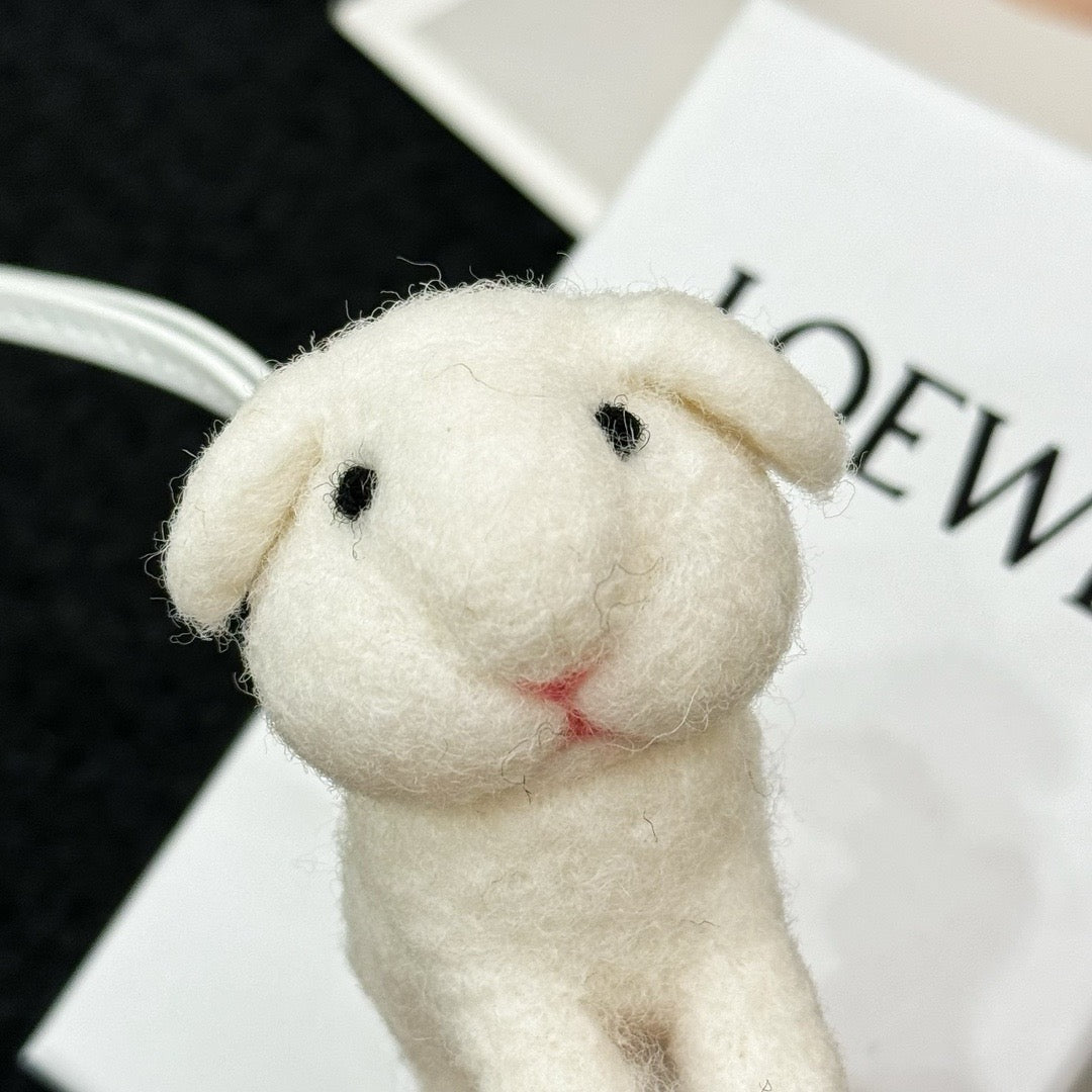 Felt & Leather Bunny Charm 🐰