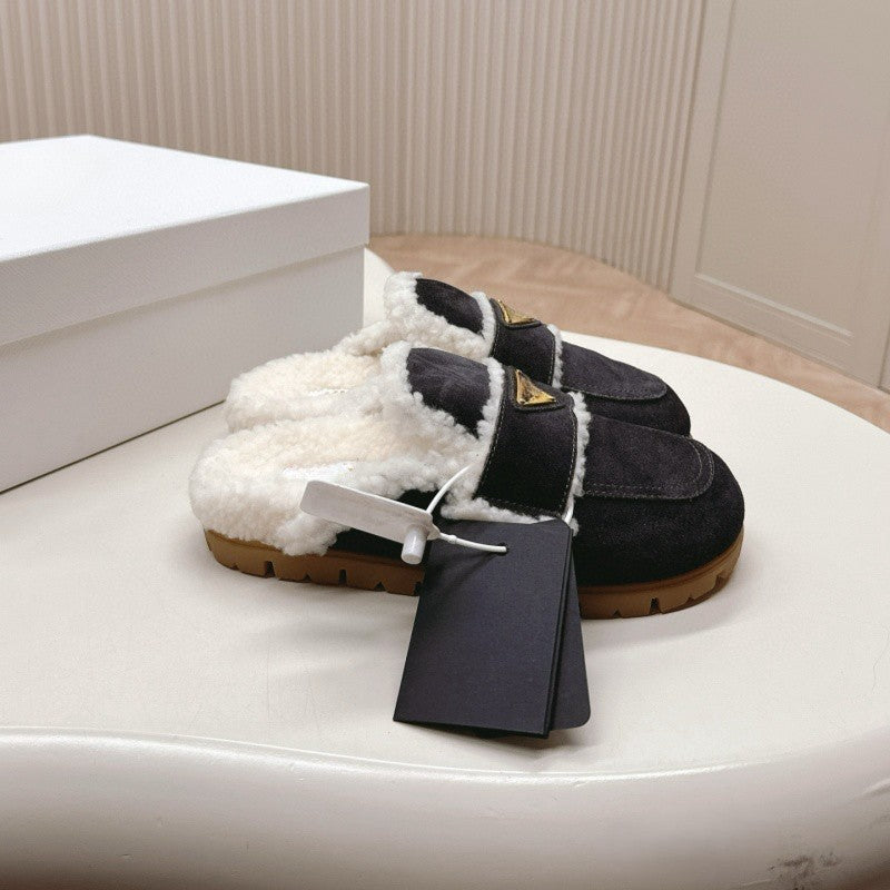 PD Premium Shearling Platform Mules