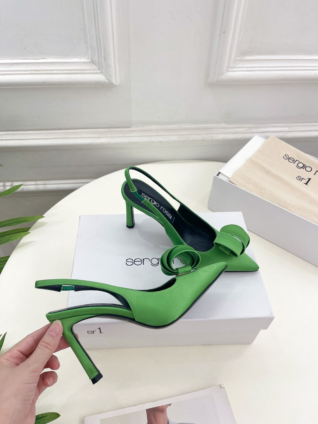 SR Rolled-Flower Toe High-Heeled Silk Sandals