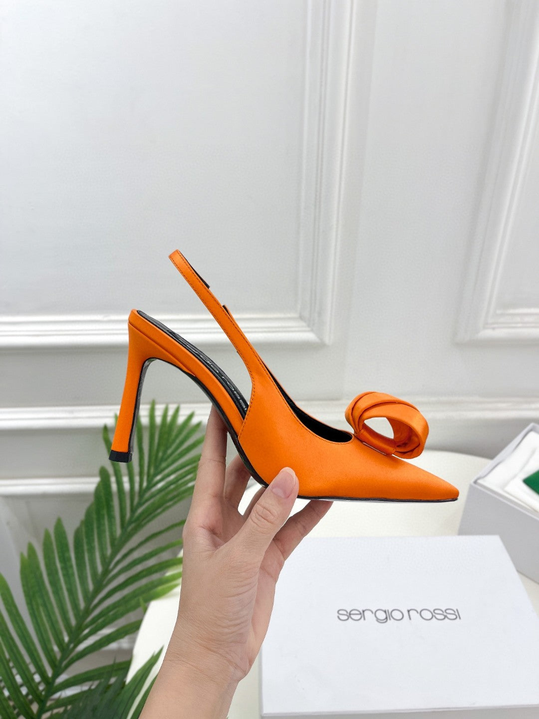 SR Rolled-Flower Toe High-Heeled Silk Sandals