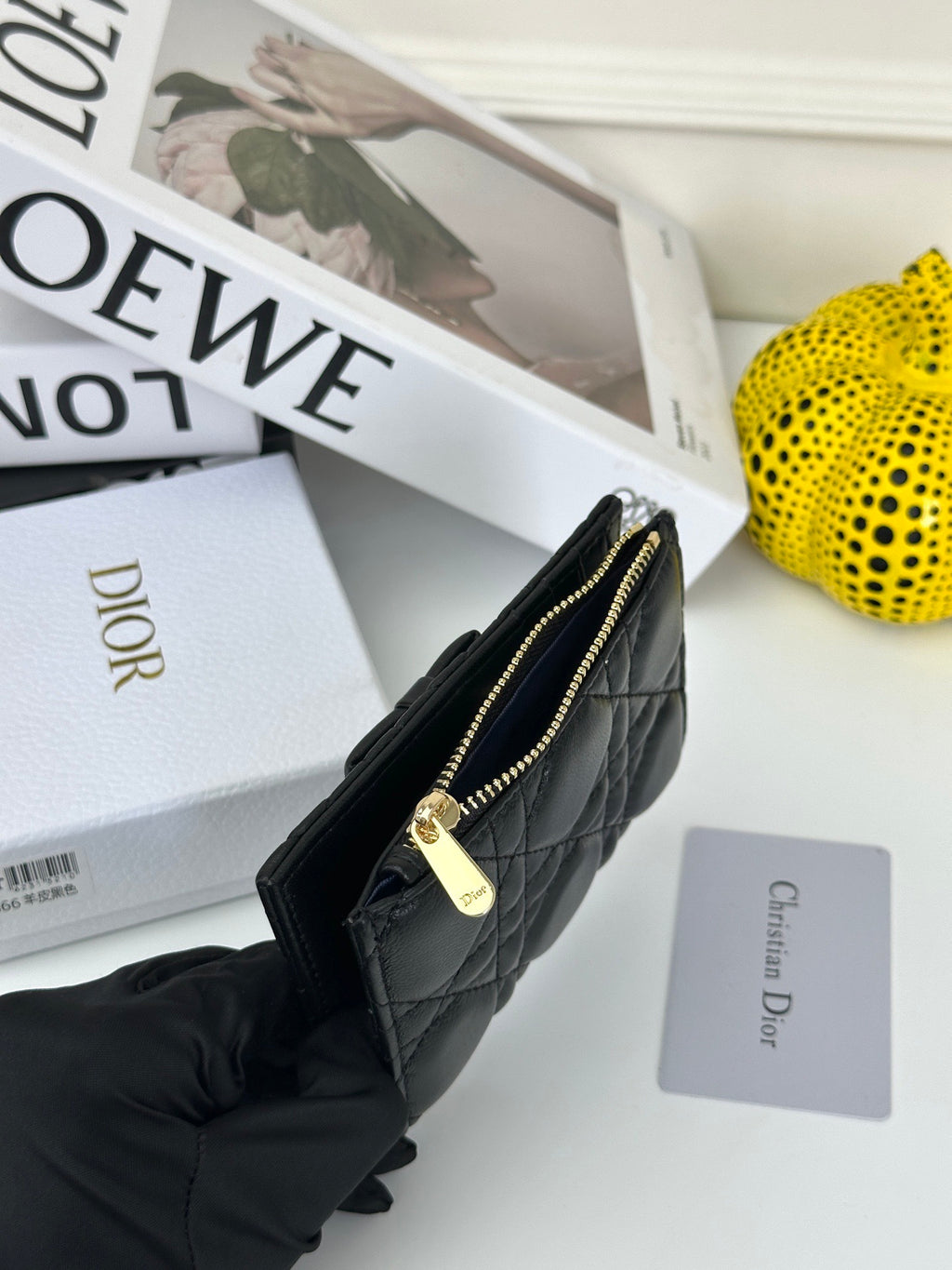D Bow Logo Card Holder | S2867/ S2866| Lambskin |
