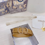 3.0cm Reversible Calfskin Leather Belt – Rotating Metal Buckle