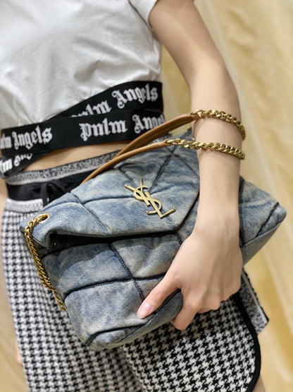 YL.S Loulou Puffer Denim Cloud Bag: Elevate Your Style with Timeless Sophistication