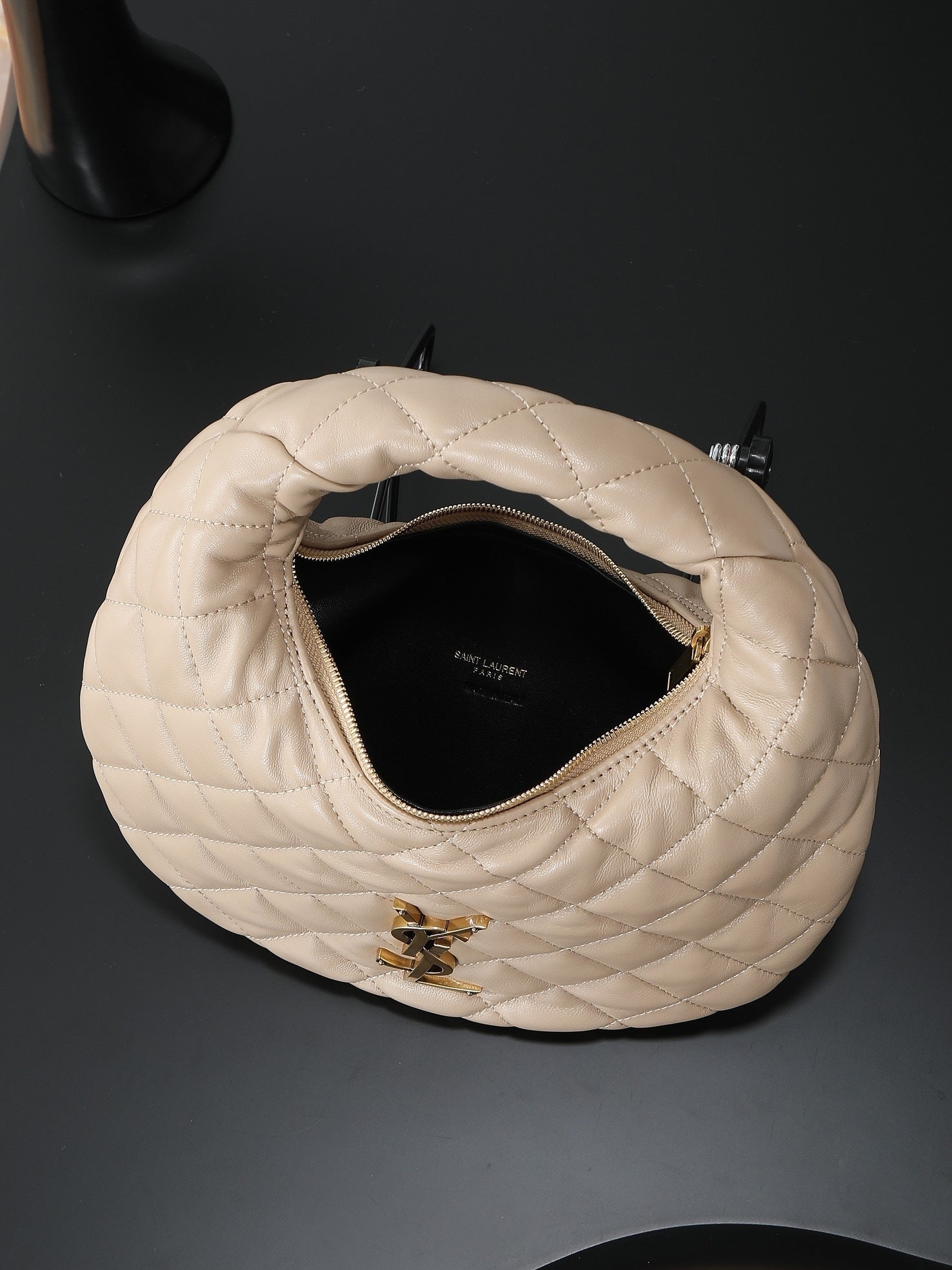 ICare Baby Pink Napa Leather Croissant Shoulder Bag