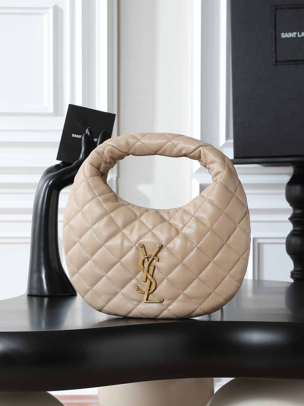 ICare Baby Pink Napa Leather Croissant Shoulder Bag