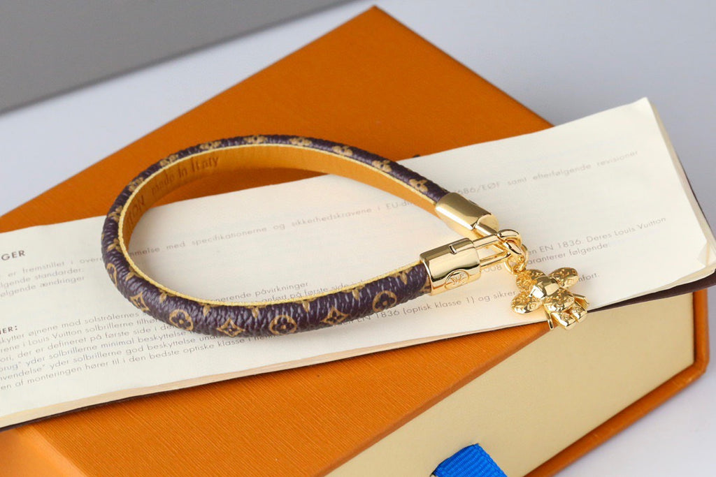 Coffee Floral Leather Bracelet