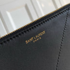 Elegant Black Lambskin Shoulder Tote