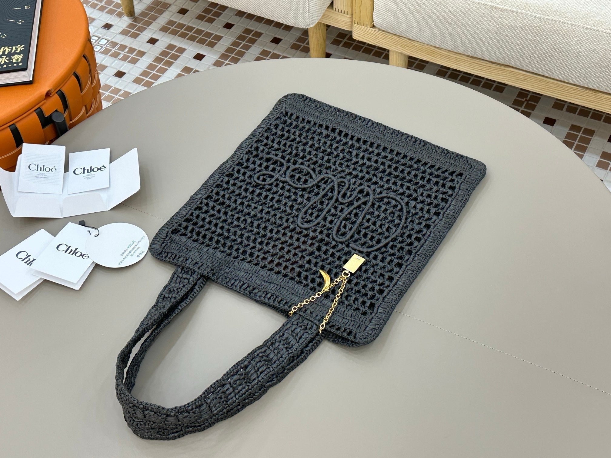 Handwoven Raffia &  Calfskin Tote (Premium Quality)